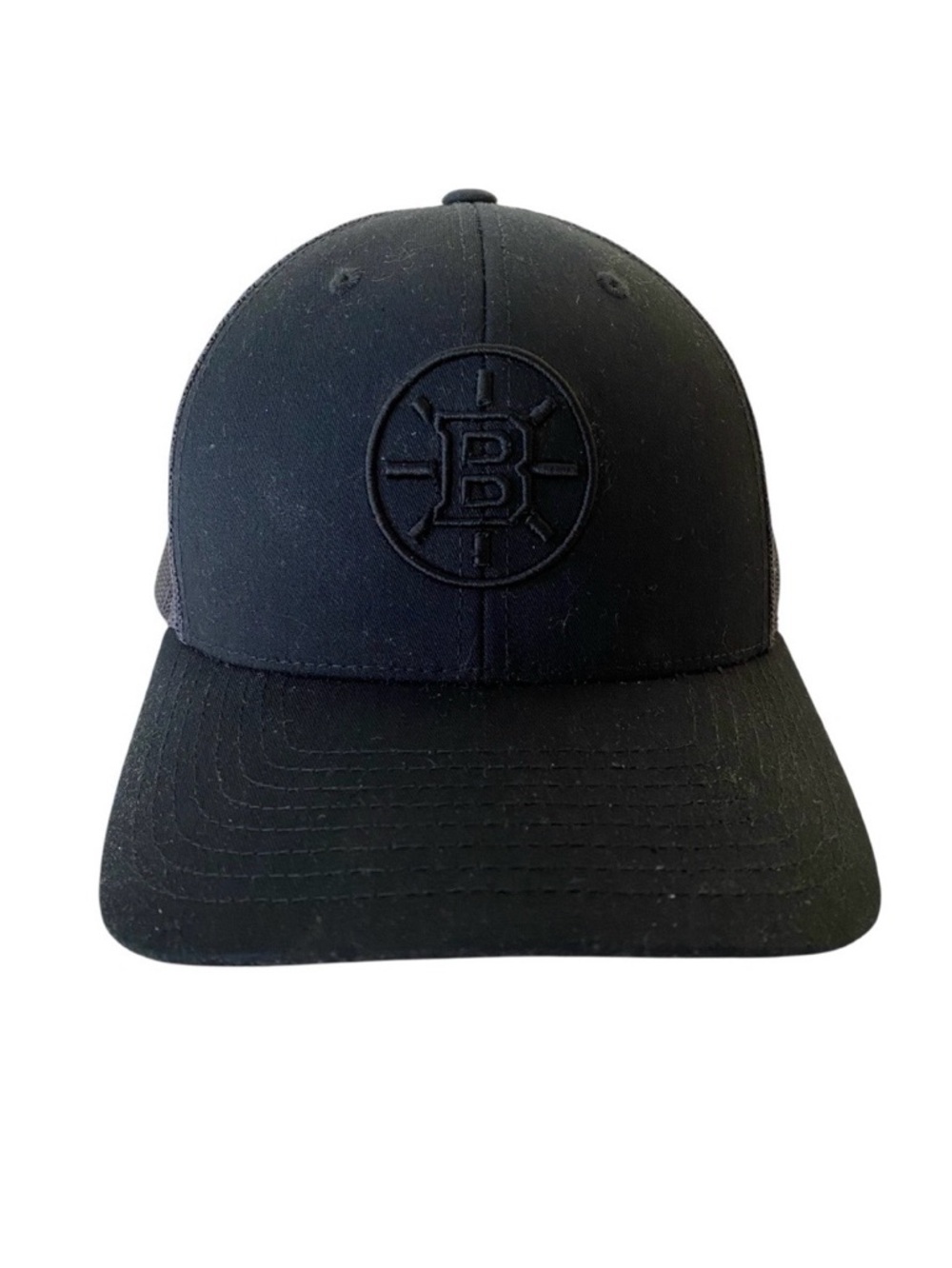 Boston Bruins NHL Black Snap Back Trucker Hat with Black Logo  Yupoong Classics